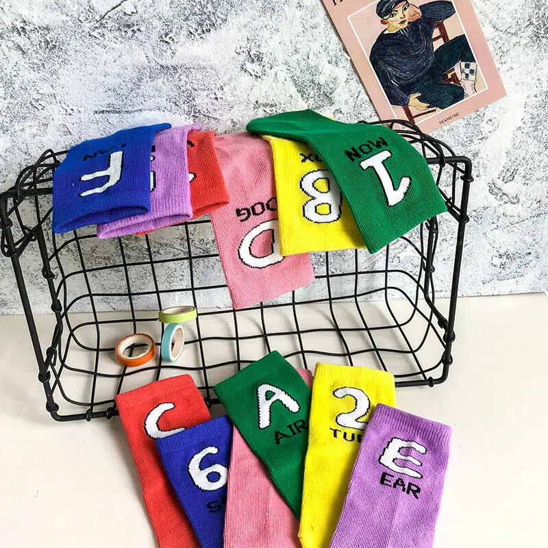 В наличии 1 пара носков с буквами носки для тренажёрного зала повседневные
