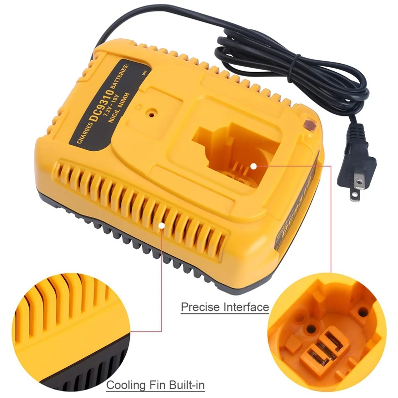 Dc9310 быстрое зарядное устройство для Dewalt 7 2 V 18V Xrp Ni Cd MH батареи Dc9096 Dc9098 Dc9099 Dc9091 Dc9071