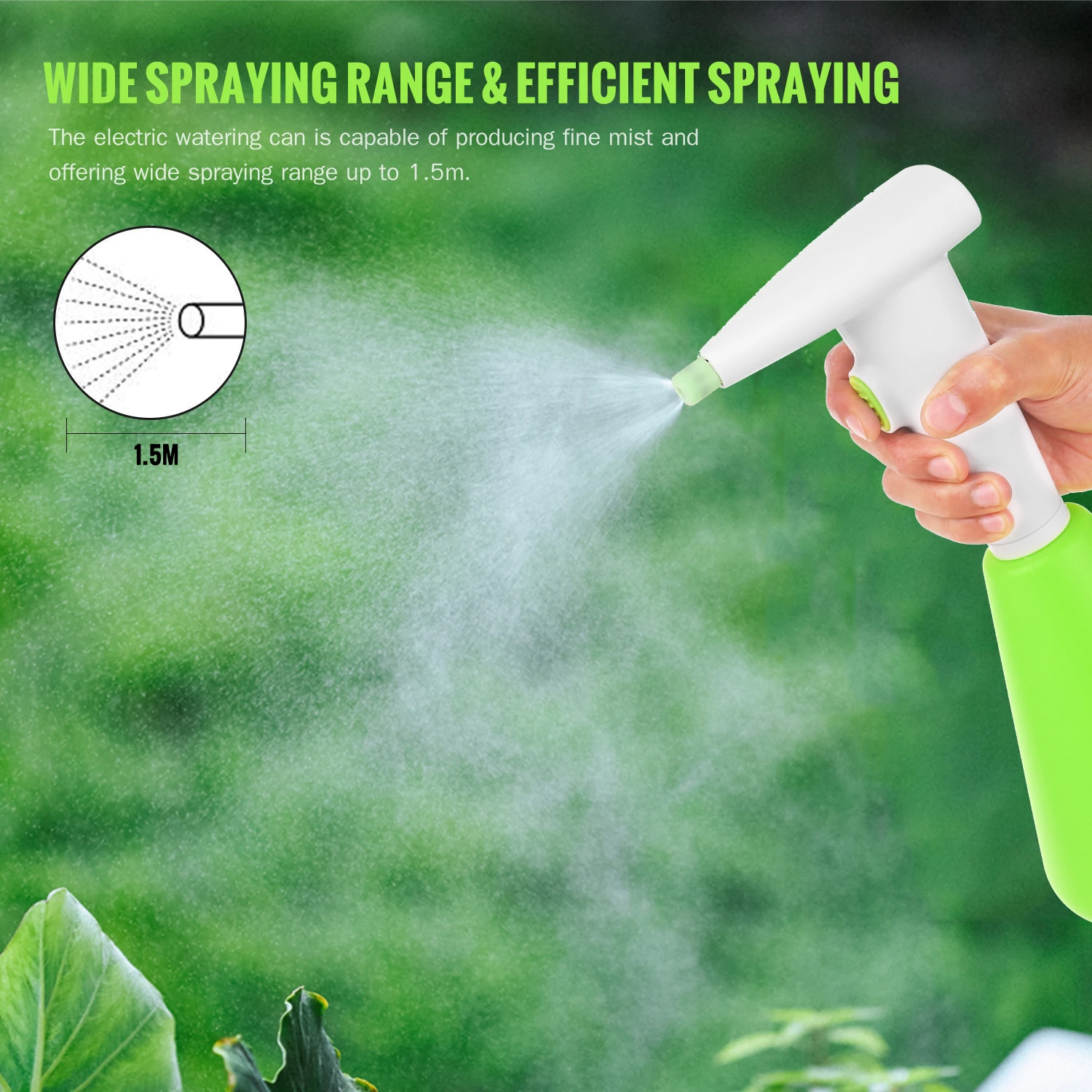 1300 мл Электрический Лейка опрыскиватель опрыскивание полив раз брызги
