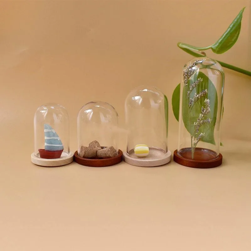 Стеклянная бутылка для террариума Бамбуковая база купольная Пылезащитная