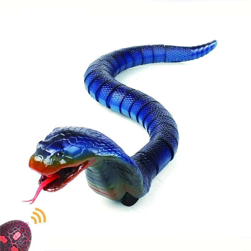 Игрушка для домашних животных, Кобра, сюрприз, шутка, RC, животное, сороконожка, насекомое, таракан, Змея с дистанционным управлением, шалость, управление яйцами, кошечка, собака - Цвет: blue