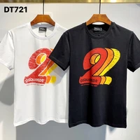 dsquared2 new menwomen street hip hop round neck short sleeved t shirt cotton locomotive letter printing casual tee dt721