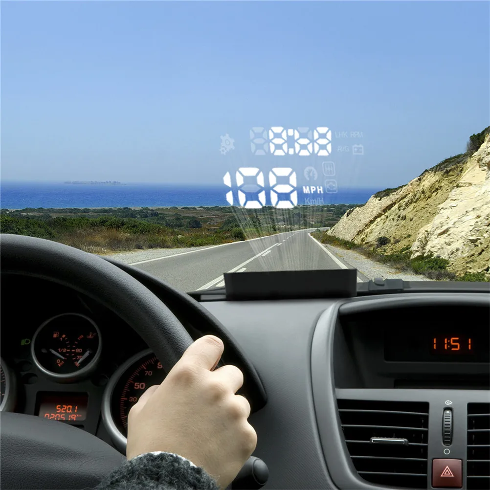 OBD2 лобовое стекло автомобиля HUD Дисплей с скоростью усталость Предупреждение