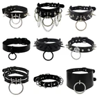 2021 в готическом стиле, сандалии с шипами и заклепками из искусственной кожи ожерелья цепи сердце круглый вырез горловины колье-чокер, искусственные бриллианты, колье, нательная вечерние ювелирные изделия