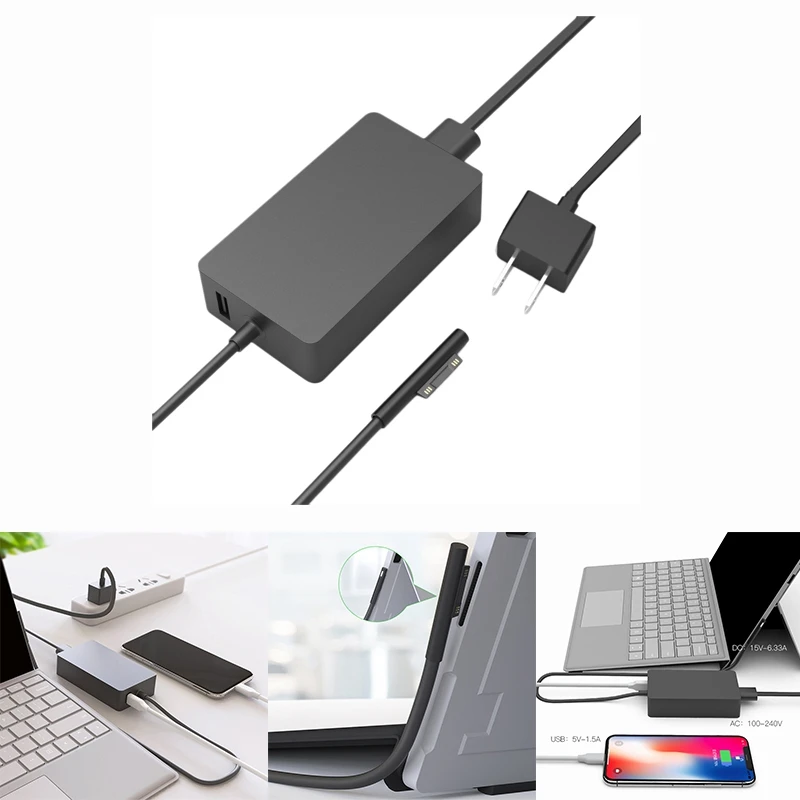 

102 Вт 15 В-A адаптер питания для ноутбука зарядное устройство для Surface Book /Pro 7/Pro 6/Pro 5/ Pro 4/ Pro 3/Pro X/ Surface Go