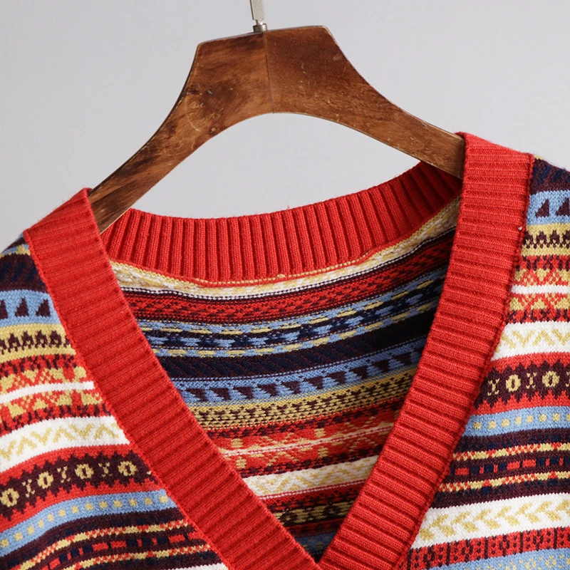 

2020 autumn and winter Vintage knitted vest women V-neck loose Korean sleeveless tops
