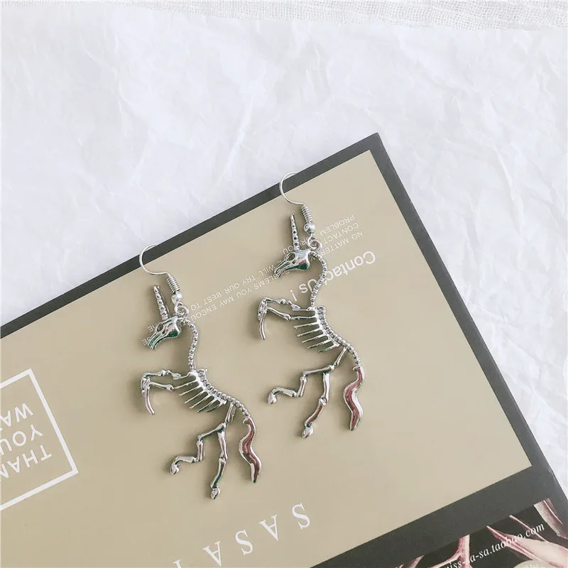Серьги в виде единорогов серьги-подвески скелета единорога 2019 | Украшения и