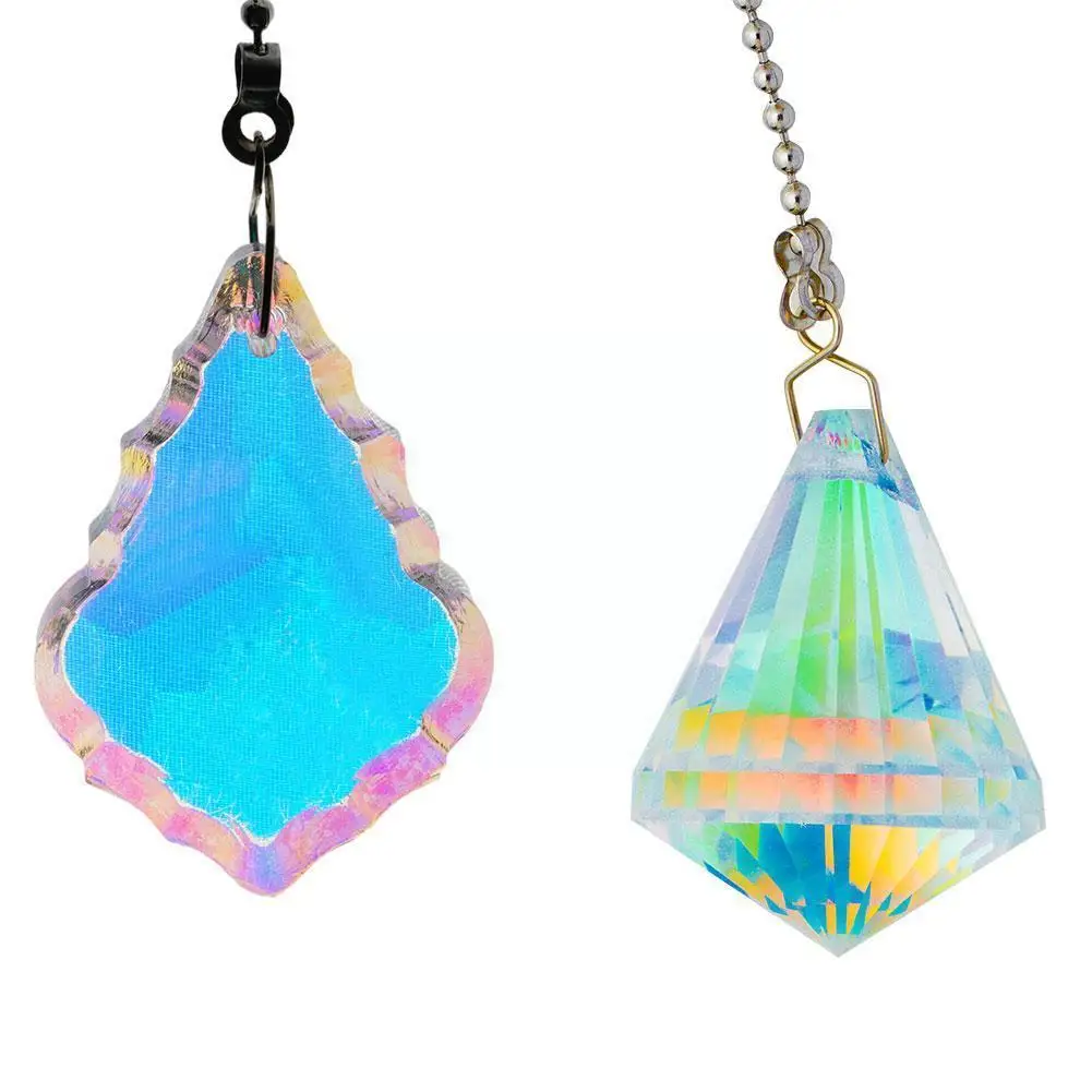 

50mm Ab Plated Colorful Longan Pendant Fashion Pendant Electric Pendant Fan Crystal Decoration Home Pendant Love Holiday X7B0