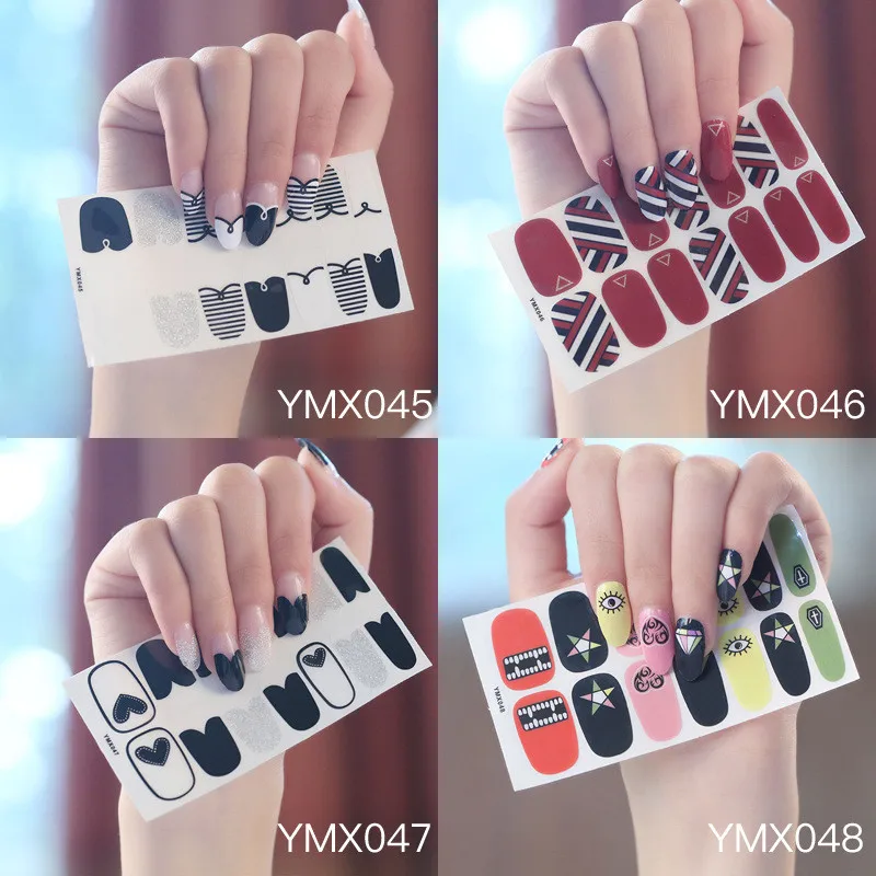 

Korean Style Nail Sticker Nail Wraps Mixed Styles Full Cover Nail Vinyls Decals Decorations DIY