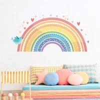 cartoon rainbow lace self adhesive wall stickers childrens bedroom porch wall decoration wallpaper