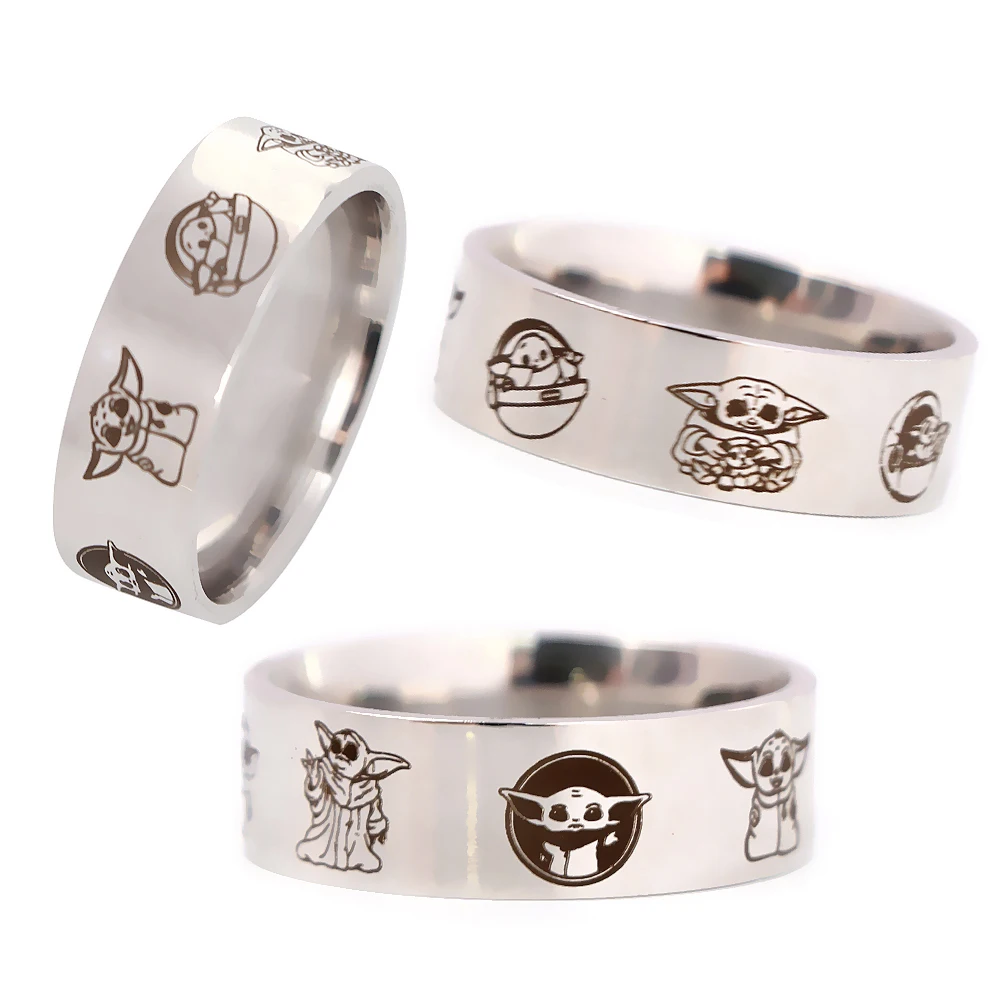 

LB1655 Star wars Yoda Baby Cute Stainless Steel Ring Titanium Steel Men's Woman Ring Ring Temperament Jewelry Laser engraving
