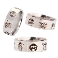 lb1655 star wars yoda baby cute stainless steel ring titanium steel mens woman ring ring temperament jewelry laser engraving