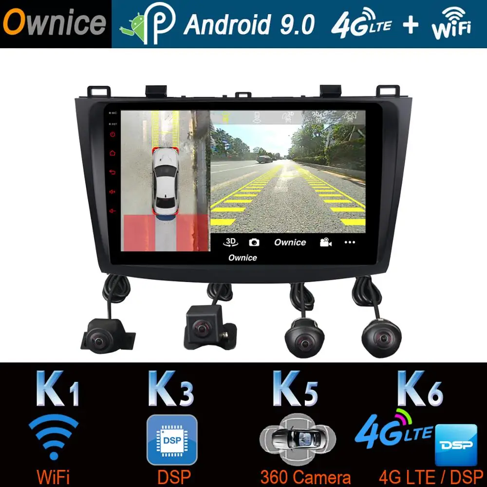 9&quot 360°Panoramic Android Car DVD Player For Mazda 3 Mazda3 2010 2011 2012 2013 2014 2015 GPS Radio Stereo DSP CarPlay 4G LTE |