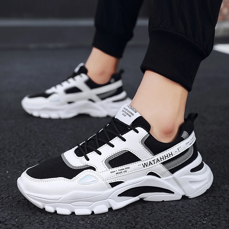 

Vulcanized Shoes Male Sneakers 2021Fashion Summer Air Mesh Breathable Wedges Sneakers For Men tenis masculino trainers male