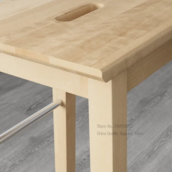 Natural Wooden Stool Bar Chairs Dining Chair Simple Modern Family Front Desk High Counter |