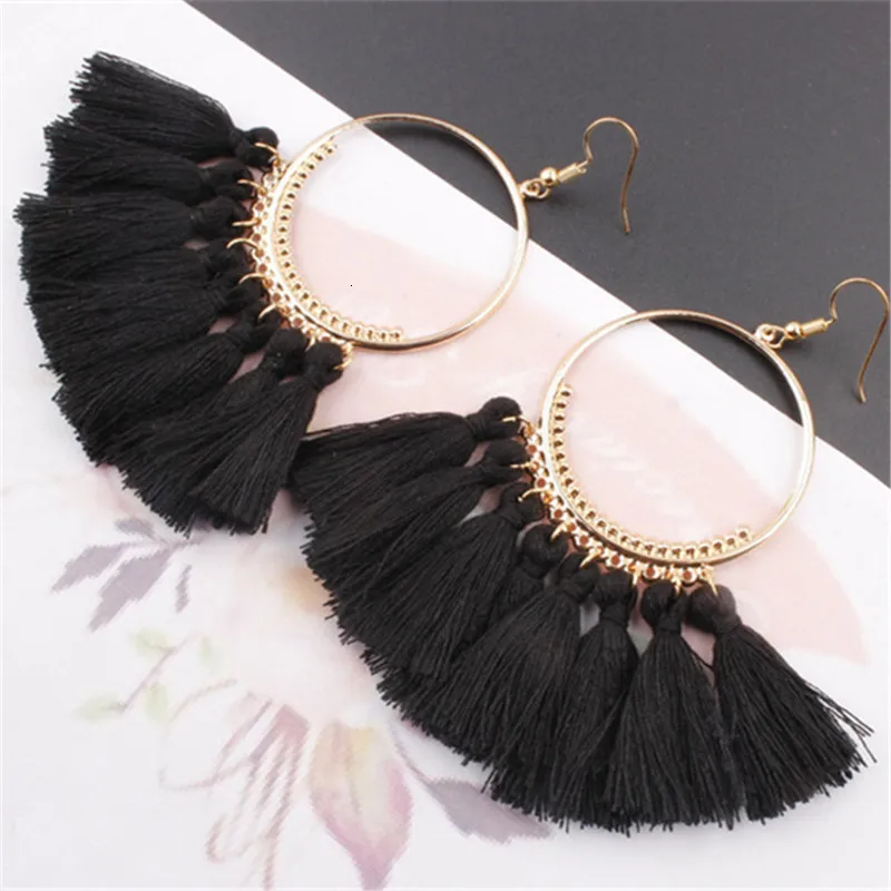 Promotion Women's Earring Bohemian Handmade Exaggerate Long Tassel Earrings For Women Jewelry Female Pendientes Brincos | Украшения и