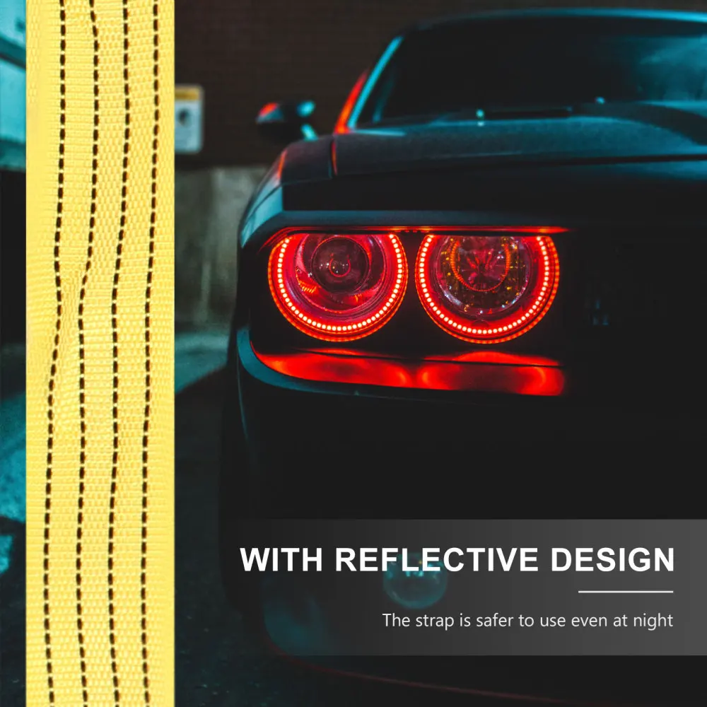 

1 Set Tow Strap Car Towing Rope Heavy Duty Rope Reflective Emergency Belt