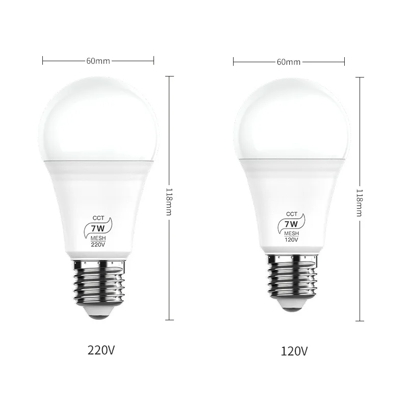 

Bluetooth Mesh 7W LED Two Color Bulb Smart LED Light Color Change Dimmable By IOS / Android APP 120V Voice Control Light