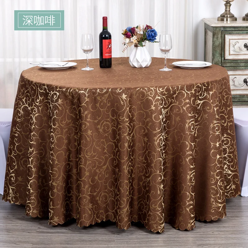 

Custom Light Luxury Jacquard Hotel Tablecloth High-end Thickened Banquet Restaurant Table Mat Square Tablecloth Round Tablecloth