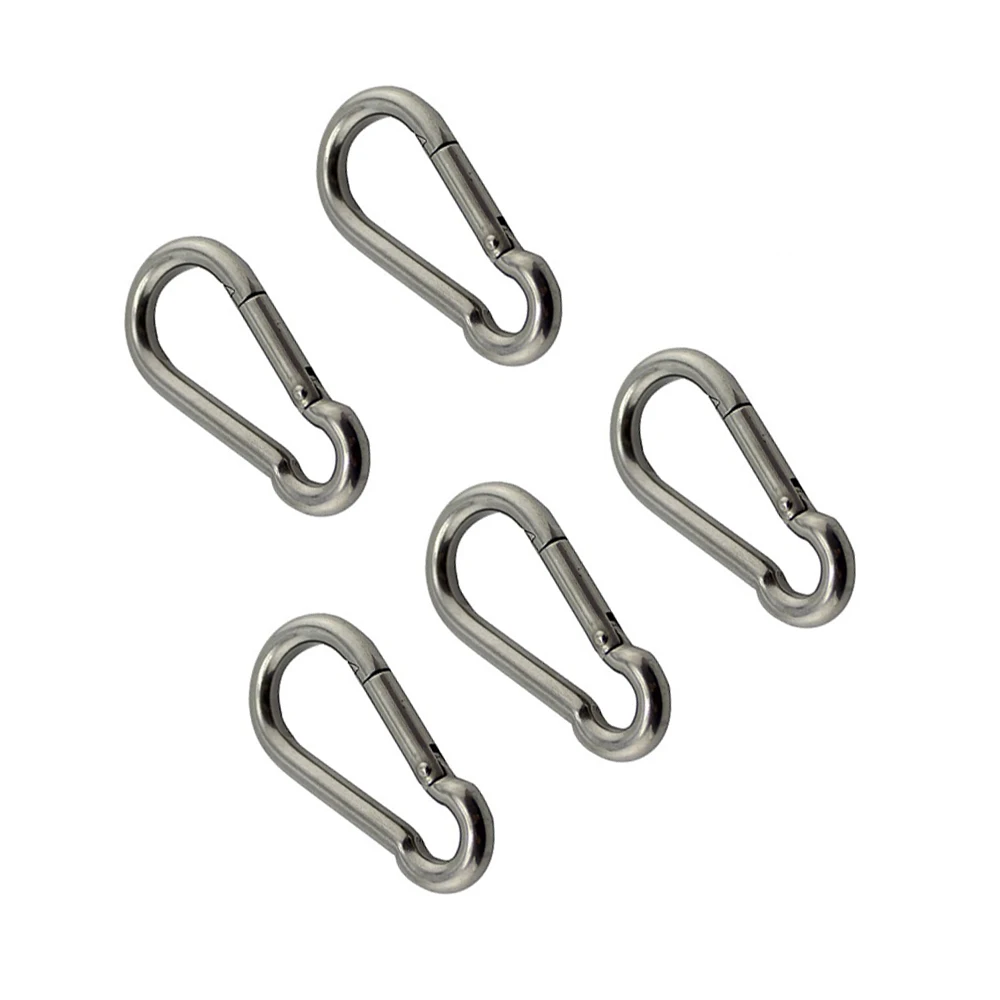

5PCS Snap Hook M5 M6 M7 M8 Stainless Steel 304 Karabiners Heavy Duty High Polished Carainer Snap Hook