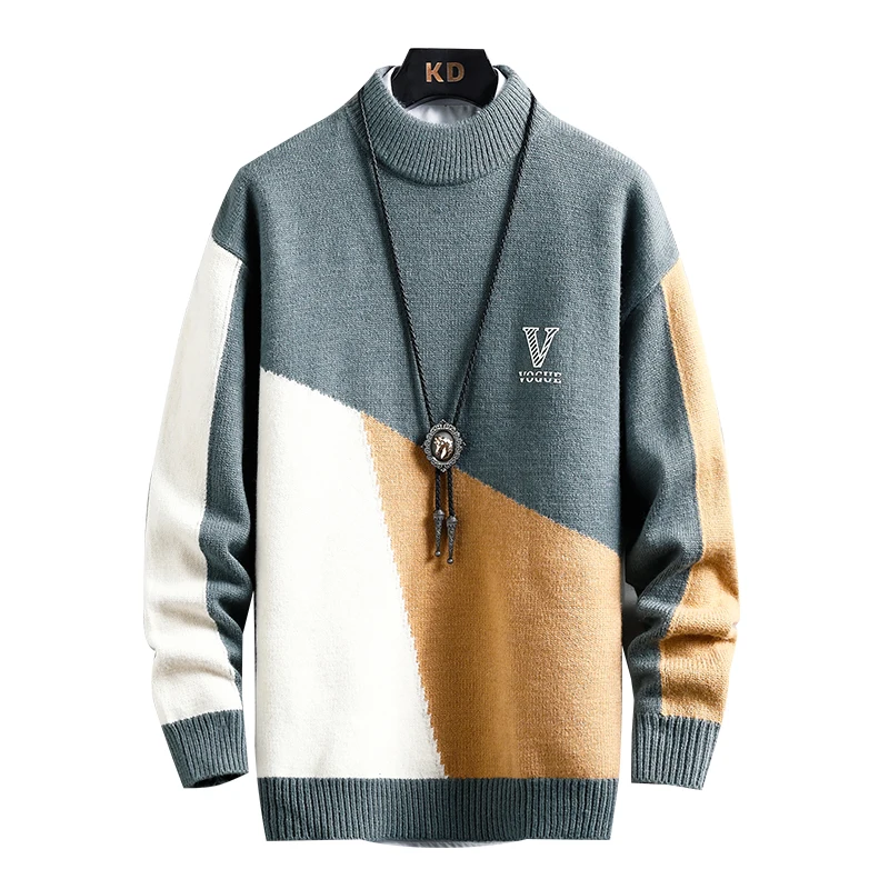 

Мужской свитер с круглым вырезом, свободного покроя