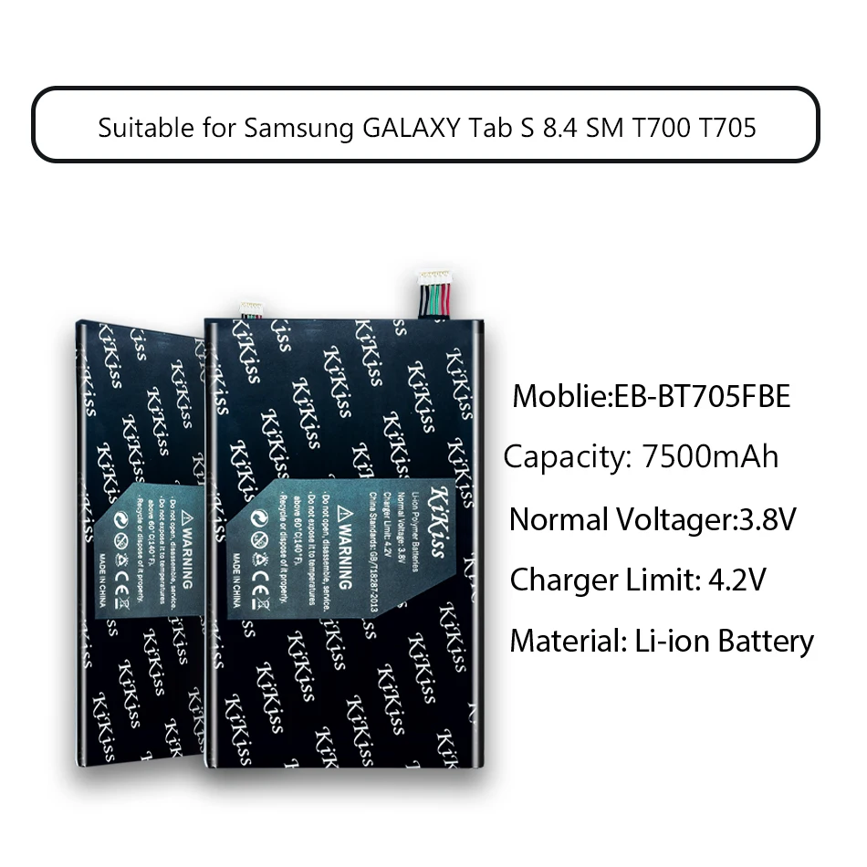 KiKiss Батарея для samsung GALAXY Tab S 8,4 SM T700 T705 планшет Батарея 7500 мА/ч, EB-BT705FBC EB-BT705FBE SM-T700