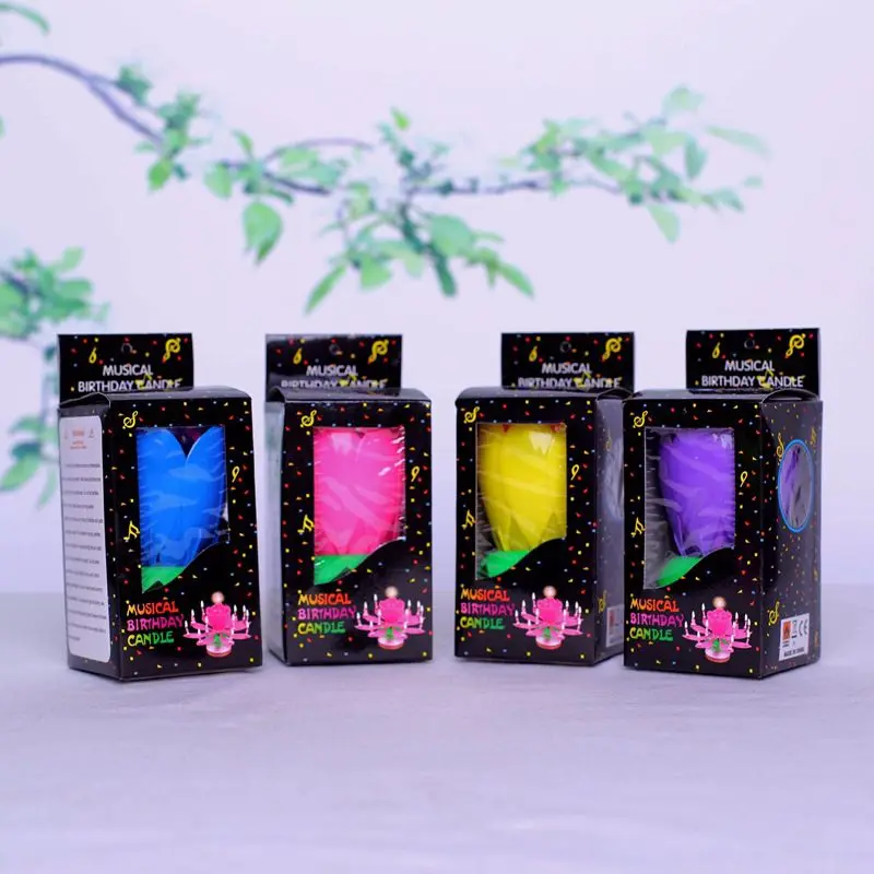 Двухслойная 14 Мятная Свеча для дня рождения ротационная музыкальная свеча|Свечи|