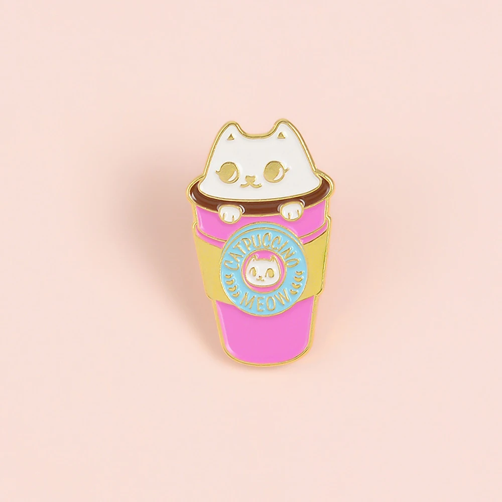 Брошь в винтажном стиле с изображением котенка кошки животного на лацкан