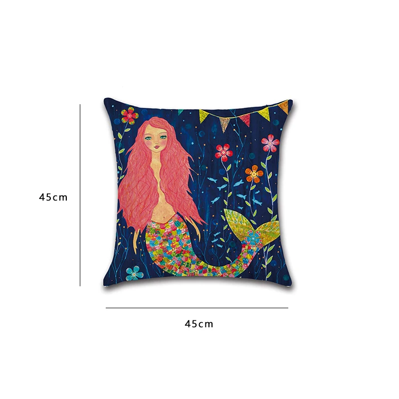 Новинка лидер продаж 18 дюймов чехол для подушки из хлопка и льна океан пляжа море