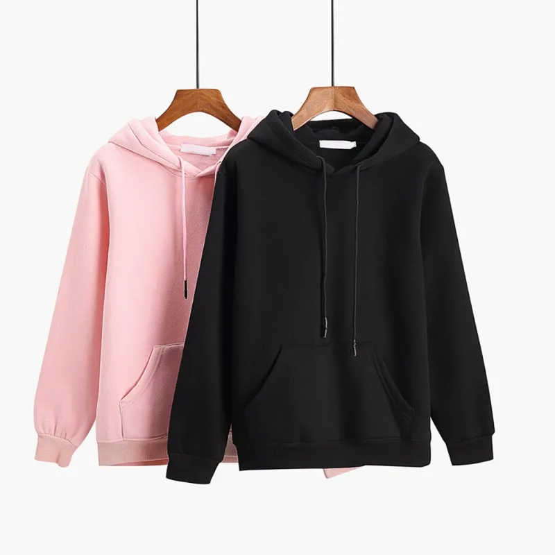 

Women Hoodies Sweatshirt Autumn Winter Harajuku Fashion Solid Color Loose Fleece Warm Pullover Hoodies Female Casual Coat 2XL H