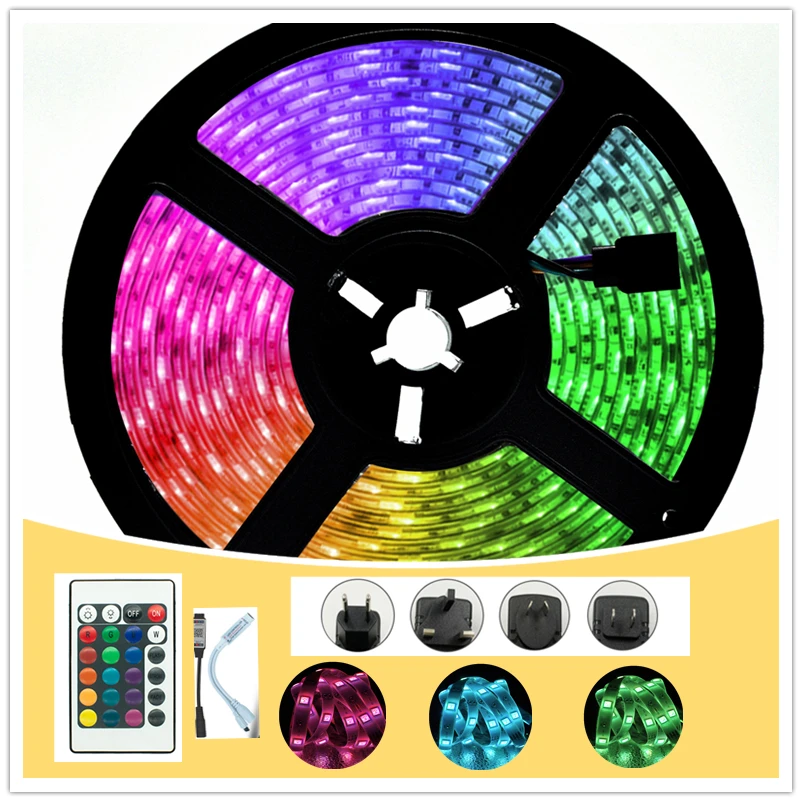 Светодиодная лента RGB 5050 2835 водонепроницаемая гибкая с диодной лентой 12 В