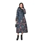 Женская Длинная зимняя куртка с капюшоном и хлопковой подкладкой