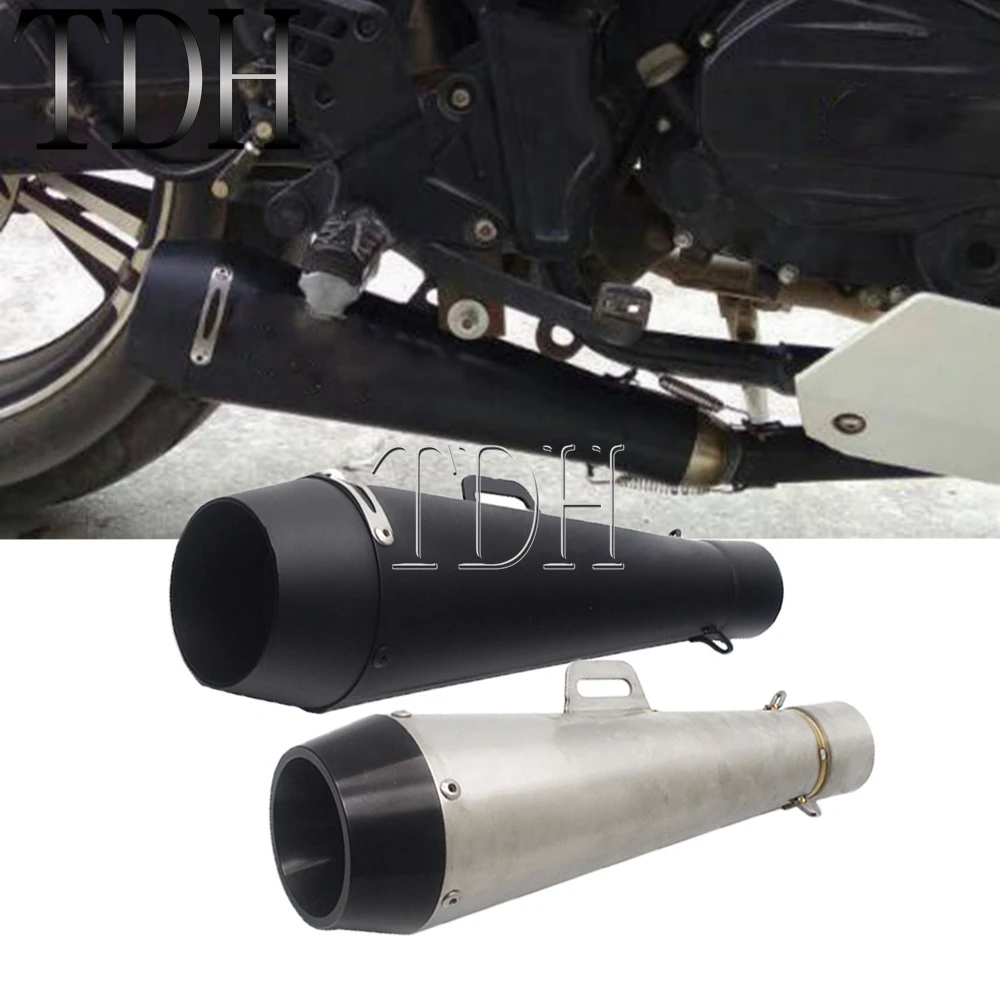

Stainless Steel Motorcycle Exhaust Pipe Cafe Racer Modified Muffler Pipe Universal for Kawasaki Yamaha Honda Scooter 38-51mm