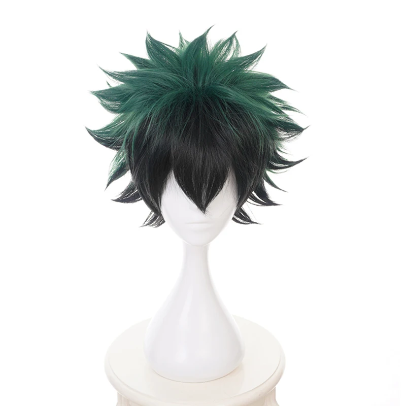 Парик My Boku no Hero моя Академия Izuku Midoriya короткие зеленые черные синтетические