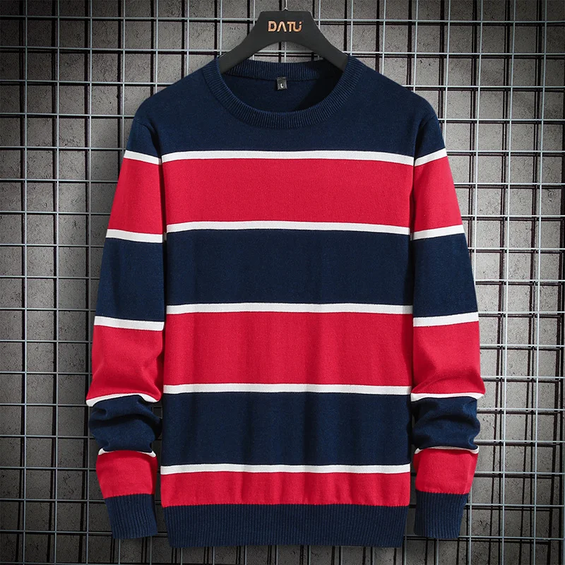 

Men Sweater 2021 New Autumn And Winter Patchwork Male Sweater Knitted Pullover Cotton Teenager Korean Style Hot Sale M98