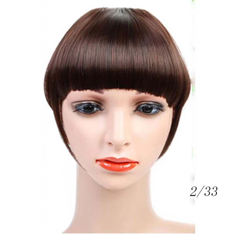AOOSOO Synthetic bangs for white False Hair Neat Front False Fringe Thin Blunt Clip In bangs piece for Women girls - Цвет: 2-33