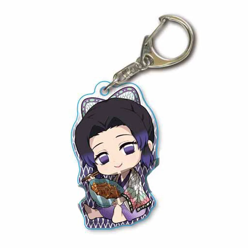

2021 Anime Demon Slayer Student Backpack Key Chains Blade Of Ghost Keyring Kamado Tanjirou Pompom Yaiba Valentine Gift Keychain