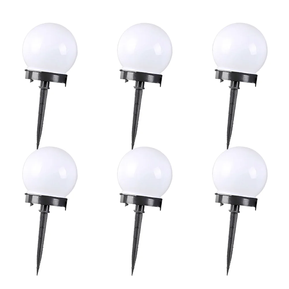 

6pcs Solar Round Grass Light Outdoor Plug Light Waterproof Bulb Light Lawn Light