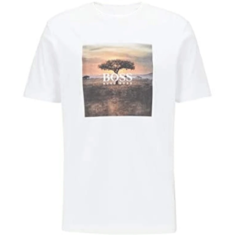 Белая хлопковая Футболка Hugo Boss Troaar стандартного кроя 5 шт.|Мужские футболки| |