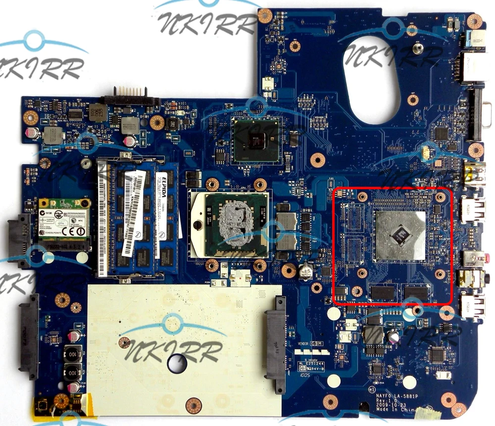 

NAYF0 LA-5881P MBWHH02003 MB.WHH02.003 HD5470 DDR3 512M материнская плата для шлюза NV79 NV7915U LJ75 LJ77
