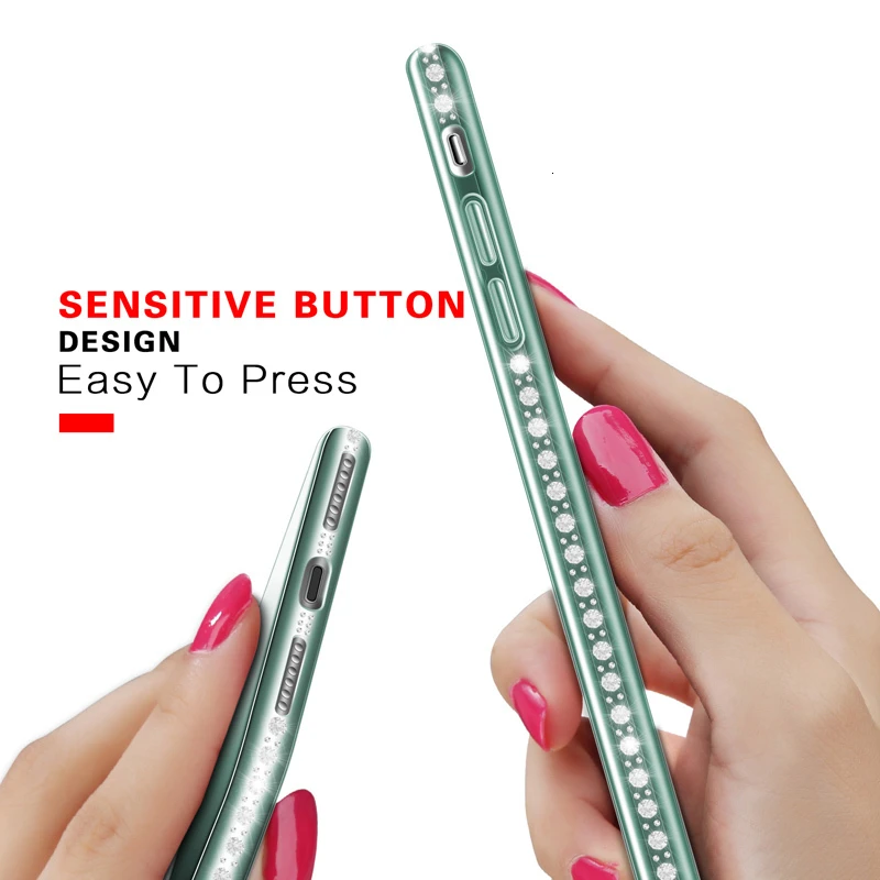 Прозрачный чехол для телефона USLION с бриллиантами iPhone 7 Plus 6 6S 8 мягкий прозрачный