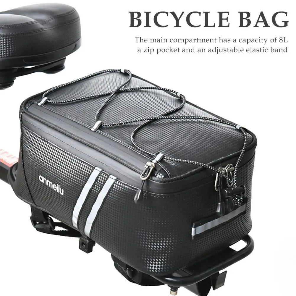 

Motorcycles Bag Bicycle Case 8L Bike Pendulum Bag With Waterproof Rainproof Cover Dustproof Electric Back Seat Bag Accessories