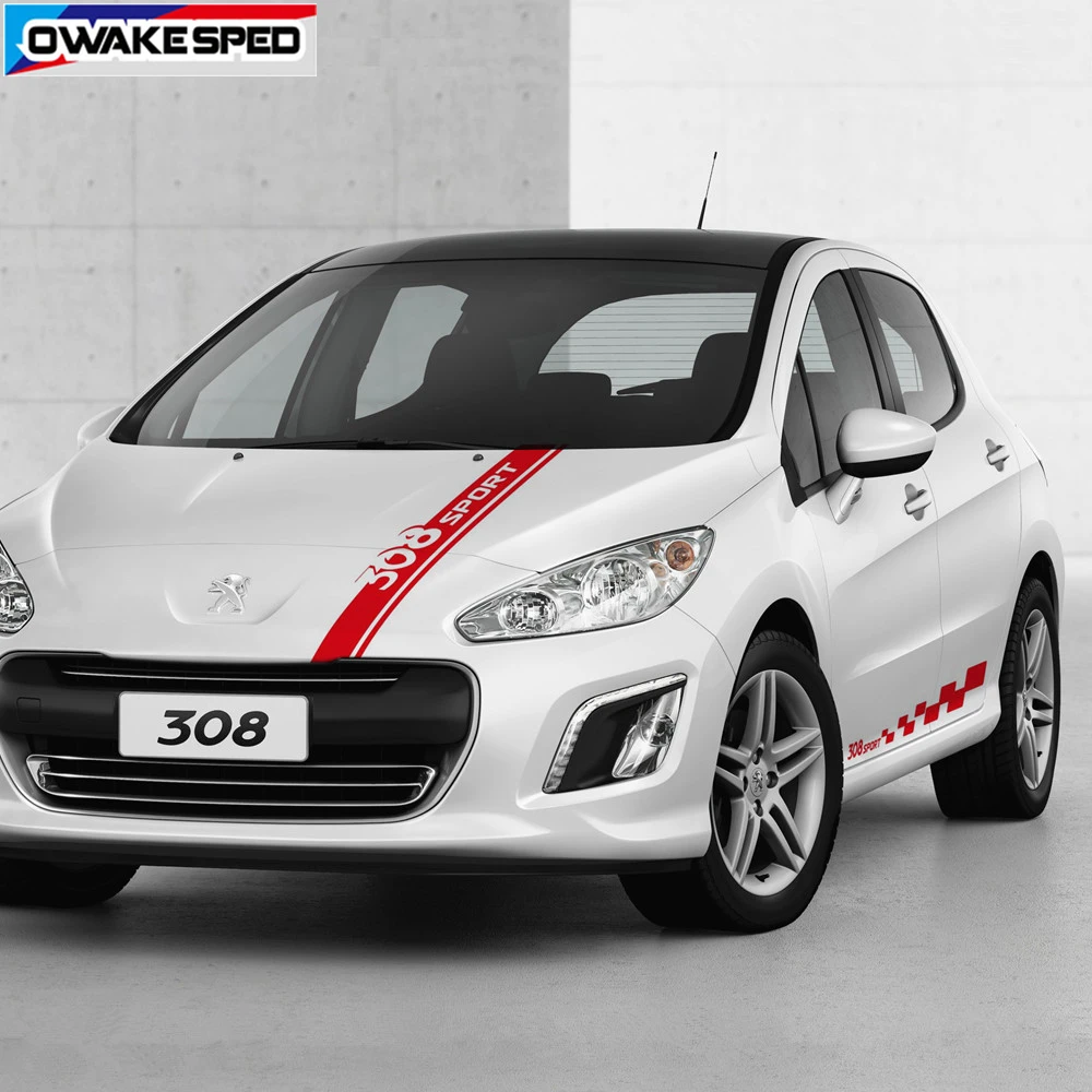 Для PEUGEOT 308 CC GTI SW Автомобильный капот спортивные полоски гоночный стиль стильный