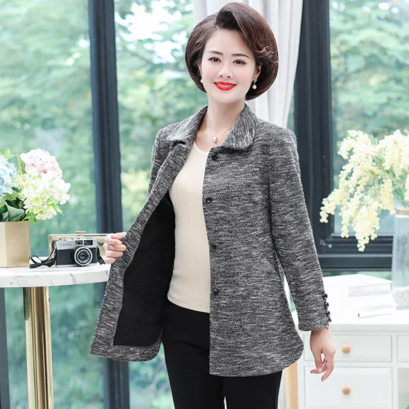 

Женская трикотажная куртка с длинным рукавом, для женщин среднего возраста