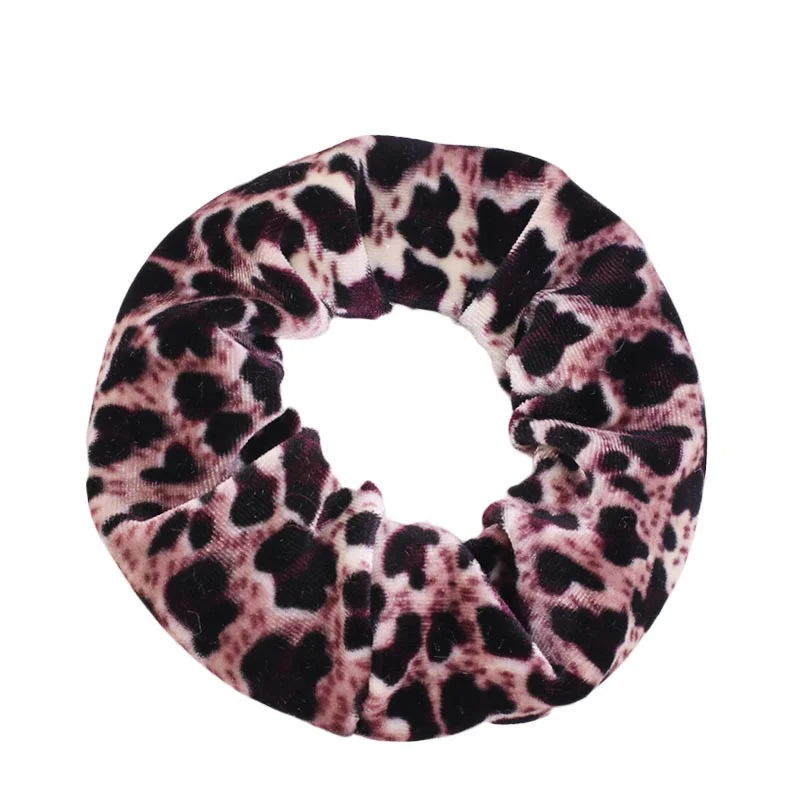 Leopard bean red M MISM, 1 шт., леопардовые бархатные резинки для волос, мягкие эластичные резинки для волос, Женская повязка на голову, резинки для волос, резинки для волос, конский хвост, держатель, аксессуары для волос - Цвет: Leopard bean red