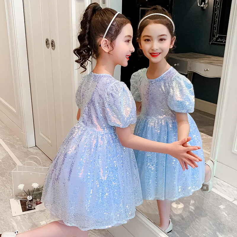 

Girl Dress Sequined Cake Princess Dress with Wings Children Birthday Party Clothing Wedding Ball Gown Halloween Birthday Dresses