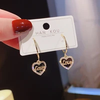 wholesale s925 silvers needle love heart vintage women stud earrings drop shipping gift