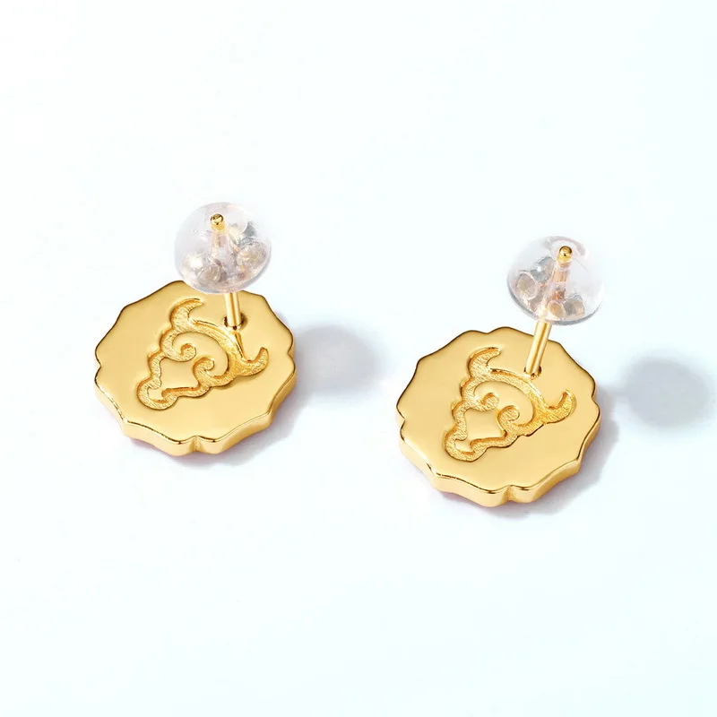 

2021 national tide zodiac oxen pure silver earrings s925 silver gold-plated life-long meng niu earrings net red earrings jewelry