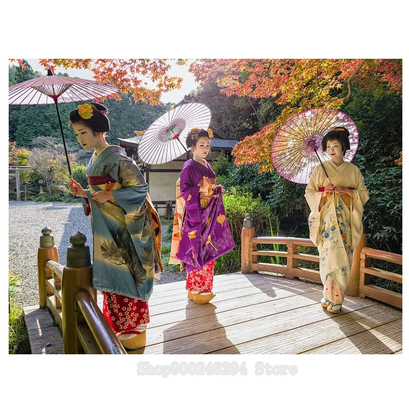 Набор для алмазной вышивки гейши FF742 полноразмерная круглая 5D картина с