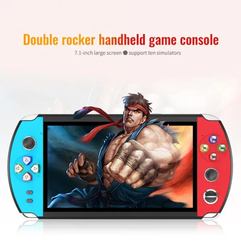 

X19 7 Inch HD Retro Handheld Game Console Built In 2000 Game Double Joystick Support TV PC Out Video Game Machine Kid's Gift